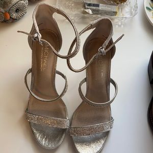 Silver strap heels